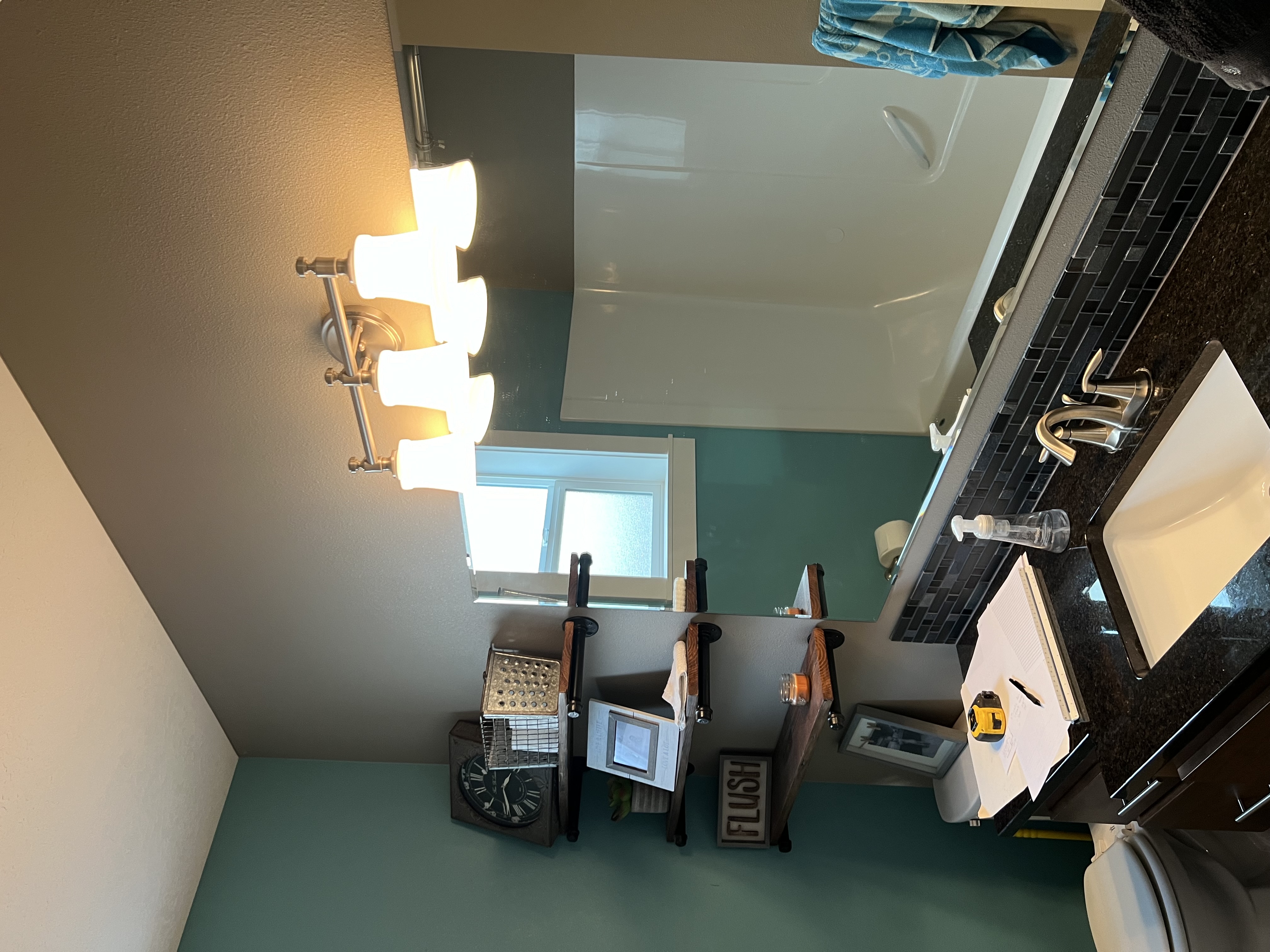 Double bathroom remodel finished view