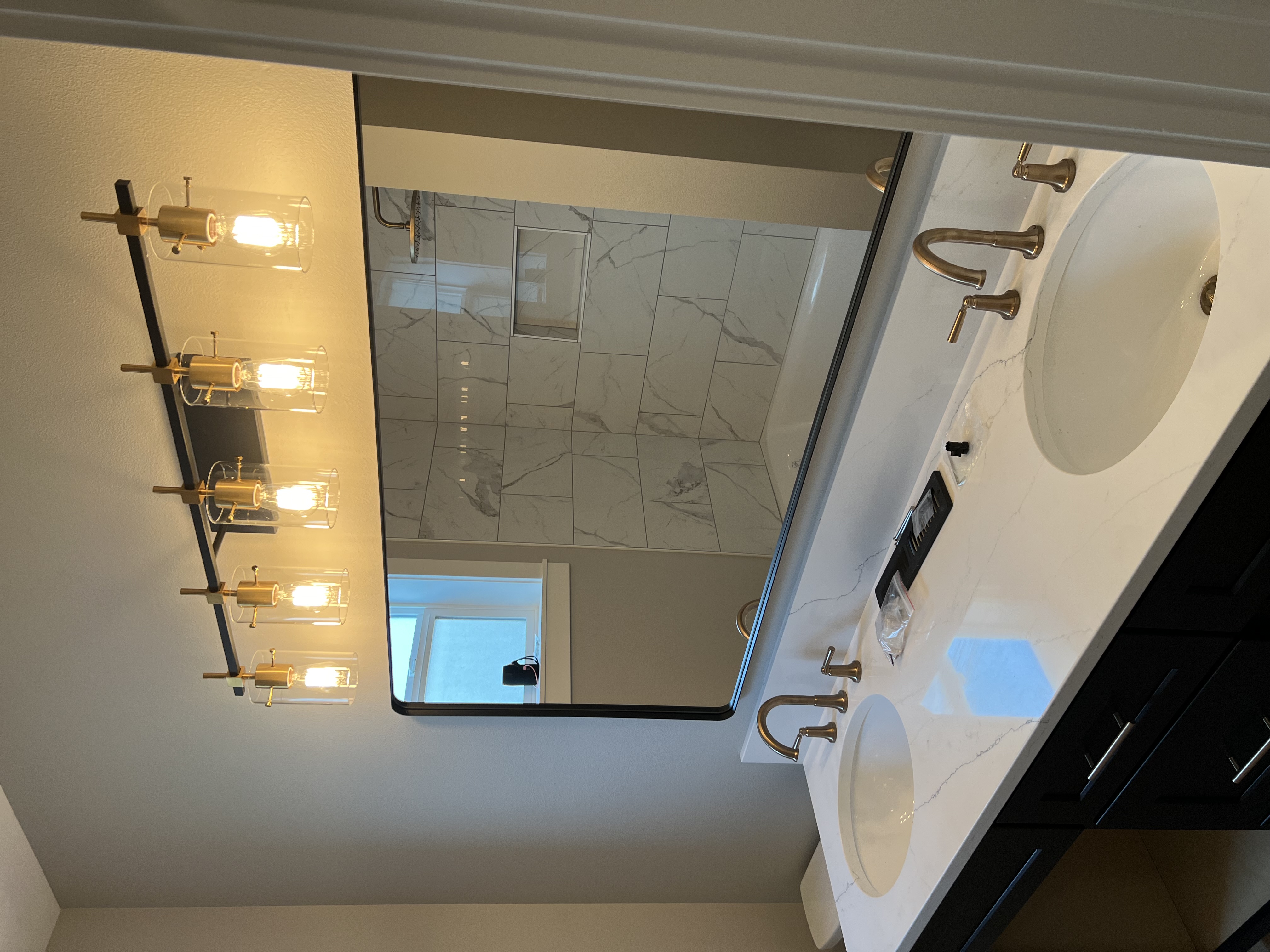 Double bathroom remodel shower hardware